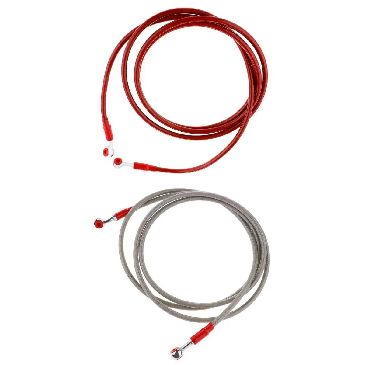 240 см сверхмощный Плетеный Гидравлический Тормозной Масляный шланг для мотоцикла,(красный+ серебристый