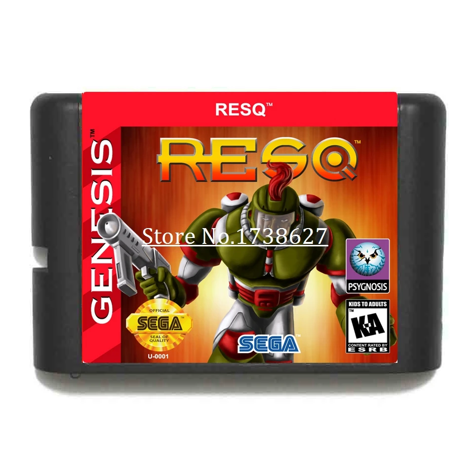 Игровой картридж ResQ 16 bit для игровых консолей sega MegaDrive& Genesis
