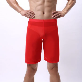 

Men's Casual Mid Rise Boxer Briefs Shorts Sport Seamless Soft Underpants Men's Boxer Shorts Mesh Gauze Shorts Breathable