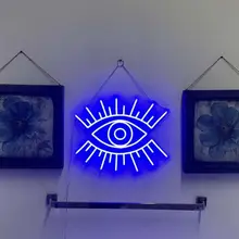 Evil Eye Wedding LED Neon Light Signs for Room/Bar Decor,Birthday Gifts,Party Hanging,with Different Custom Size&Color Neon Sign