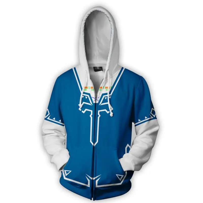 

Foreign trade New style Legend of Zelda series 3d hoodie cardigan hooded sweatshirt cosplay game character