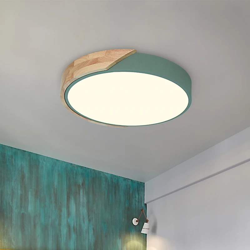 Modern Acrylic Ceiling Lights Nordic Minimalism Wooden Cafe Kitchen Ceiling Lamp Dinning Room Ceiling Light Lustre Room Lighting