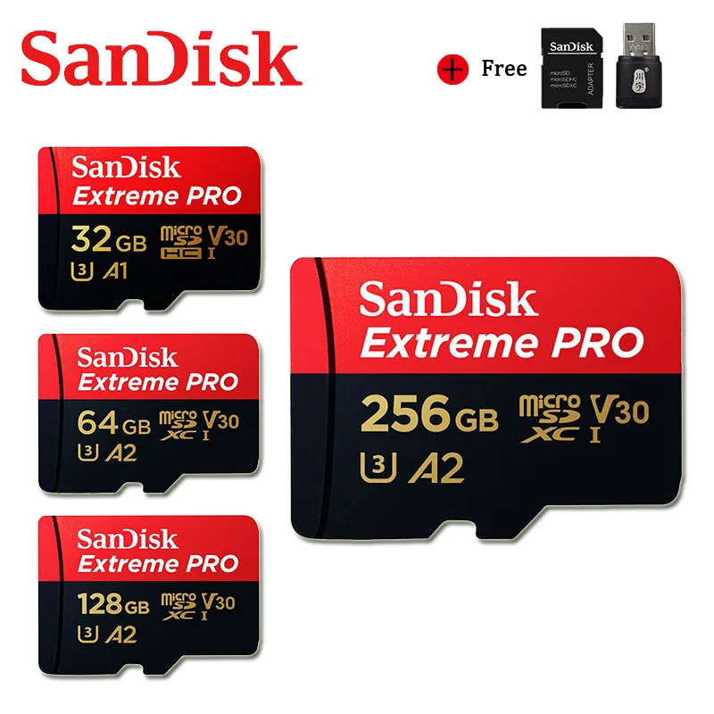 SanDisk Extreme Pro Micro SD карта 128 Гб 64 ГБ 32 ГБ 256 Гб 400 Гб U3 V30 4K карта памяти флэш-карта Microsd SD/TF карта для телефона