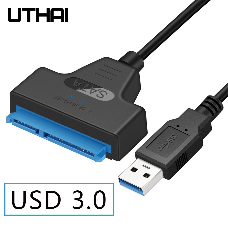 UTHAI T14 SATA Converter Cable For 2.5 Inch Hard Drive SSD Adapter HDD Adapter SATA7 + 15pin to USD3.0 Simple Drive