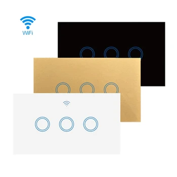 

1/2/3 Gang Wireless Smart Control Light Switch WiFi Touch Switch Wall Light Panel Intelligence Timing Remote APP Control Switch