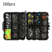 Набор рыболовных снастей включает поворотные застежки для рыбалки вес грузила рыболовные джиг Крючки бисер грузило горка с пластиковой рыболовной коробкой