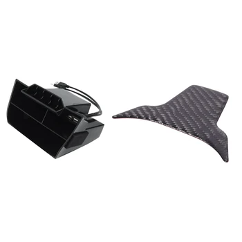 

TOP -1 Pcs Car Central Console Storage Box for Honda Civic 2016-2019 & 1 Pcs Car Steering Wheel Button Switch Panel Cover