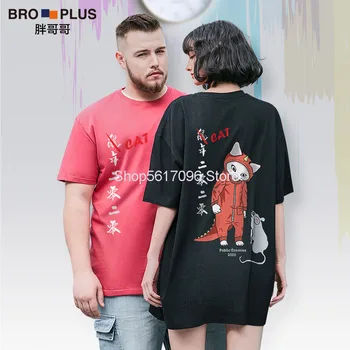 

Fat Man Short Sleeve Printing T Shirt Male Big Size Loose Superpang Fat Plus Fat Plus Top