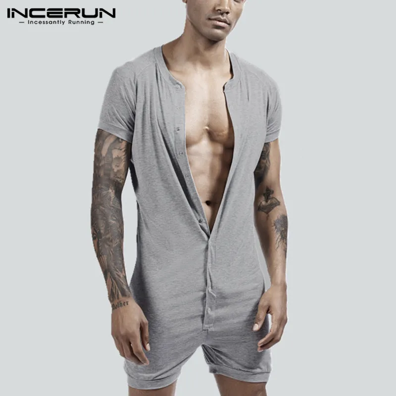 INCERUN Summer Men Pajamas Romper Short 