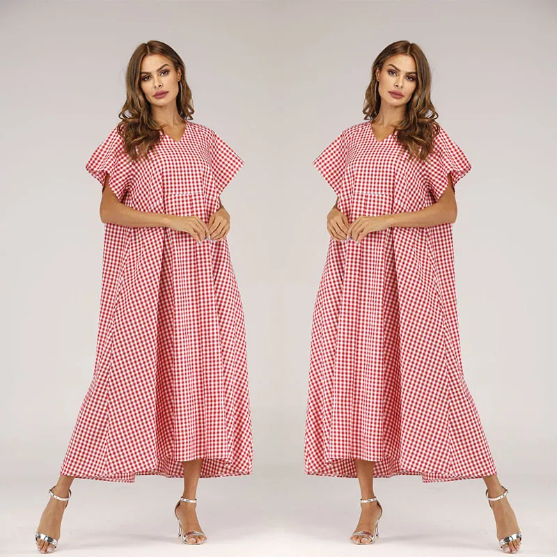 

Dress 2019 Europe And America New Style Hot Selling Pattern V-neck Loose Fat Mm Sexy Long Skirts