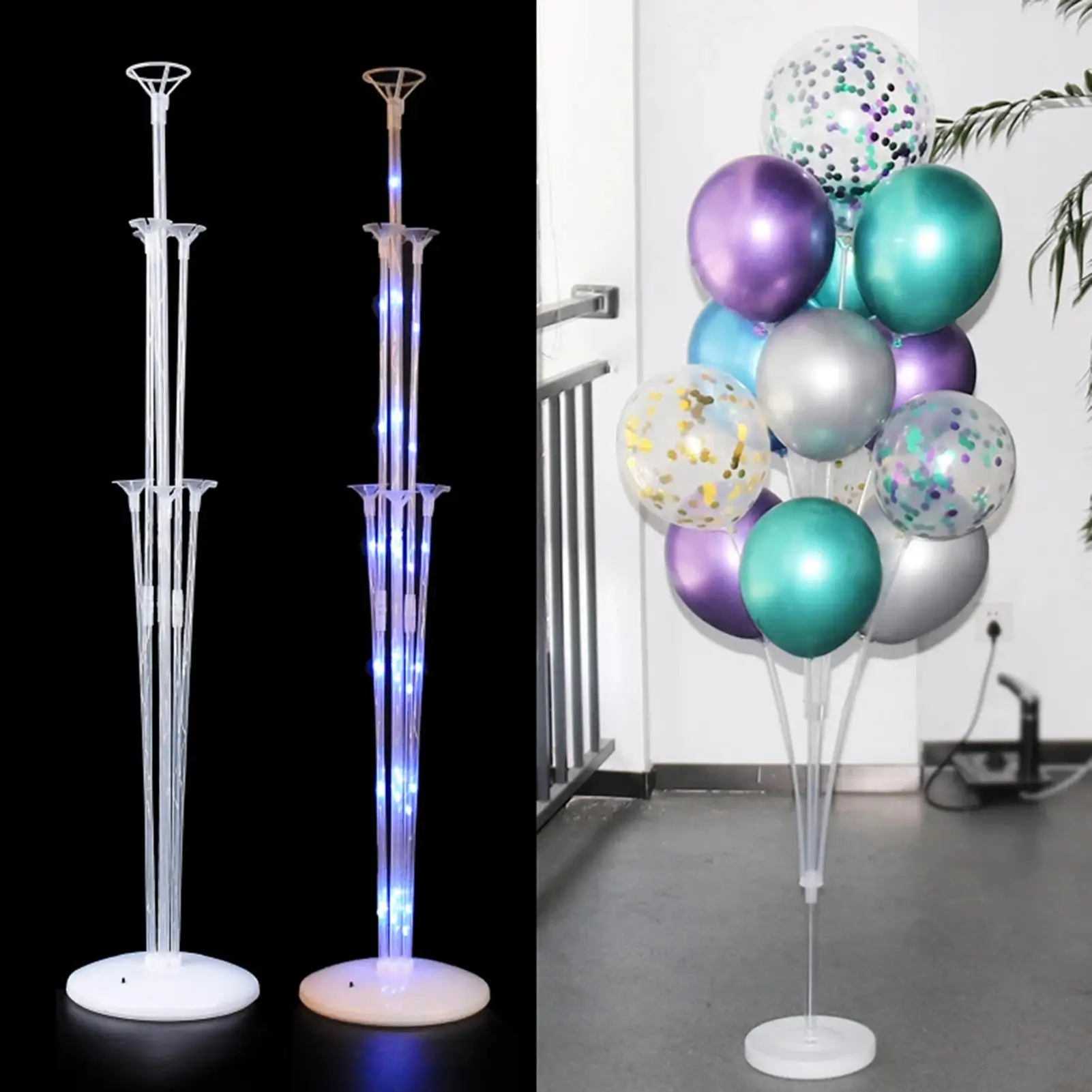 

Reusable Table Balloon Holder Column Stand with Light Birthday Wedding Decor