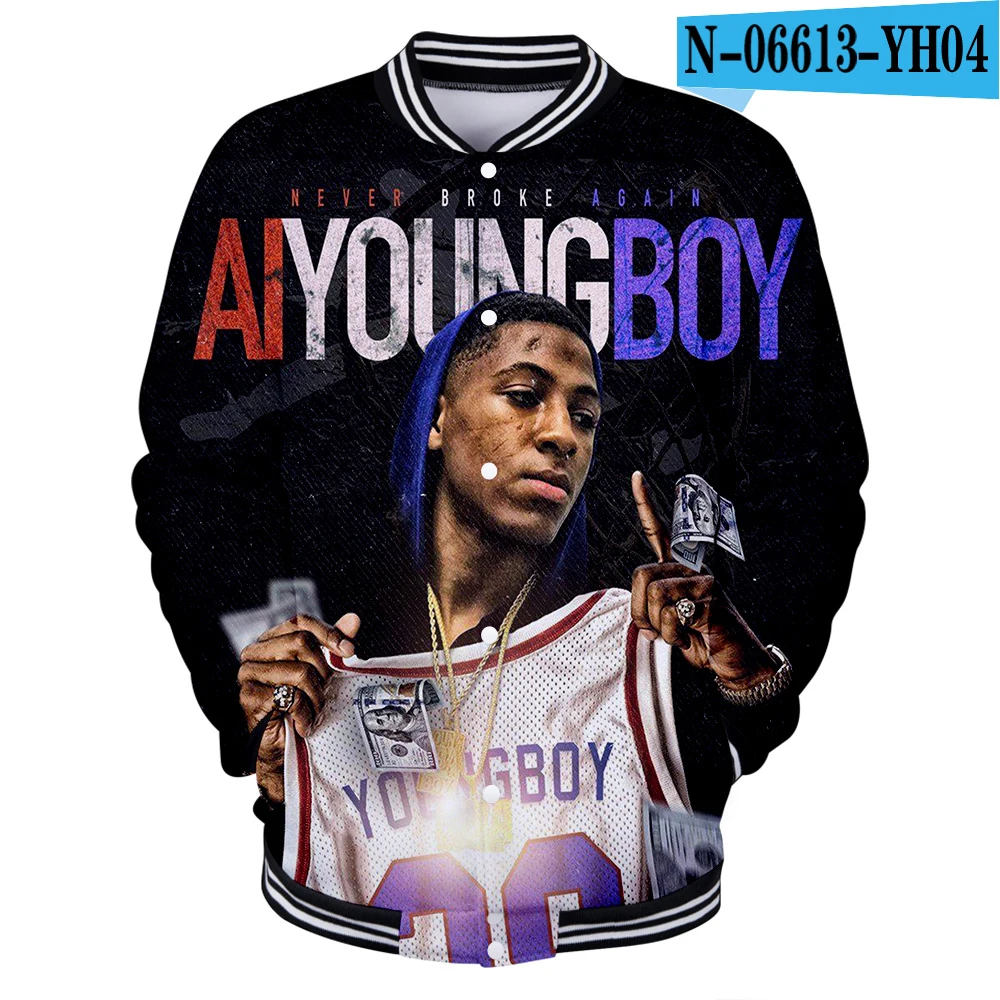 YoungBoy Never Broke agre бейсбольная форма с 3d принтом для мужчин/женщин, бейсбольные куртки Harajuku, одежда - Цвет: YH04-1-1