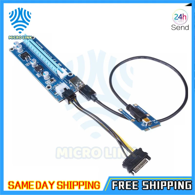 Mini PCIe to PCI express 16X Riser for Laptop External Graphics Card EXP GDC BTC Antminer Miner mPCIe to PCI-e slot Mining Card-1