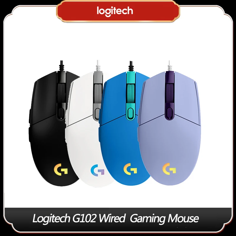 Оригинальная игровая проводная мышь Logitech G102 LIGHTSYNC 2-го поколения, игровая мышь с поддержкой рабочего стола/ноутбука, оптическая мышь Windows 10/8/7