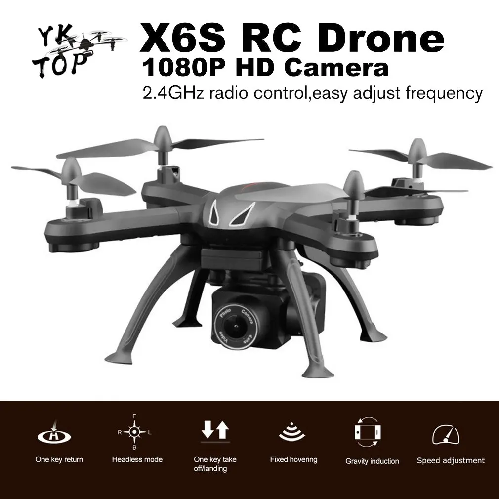 Дрон X6S HD камера 480 p/720 p/1080 p Квадрокоптер fpv Дрон однокнопочный возврат полета парение RC Вертолет VS XY4 VS E58 - Цвет: 1080P black 3B