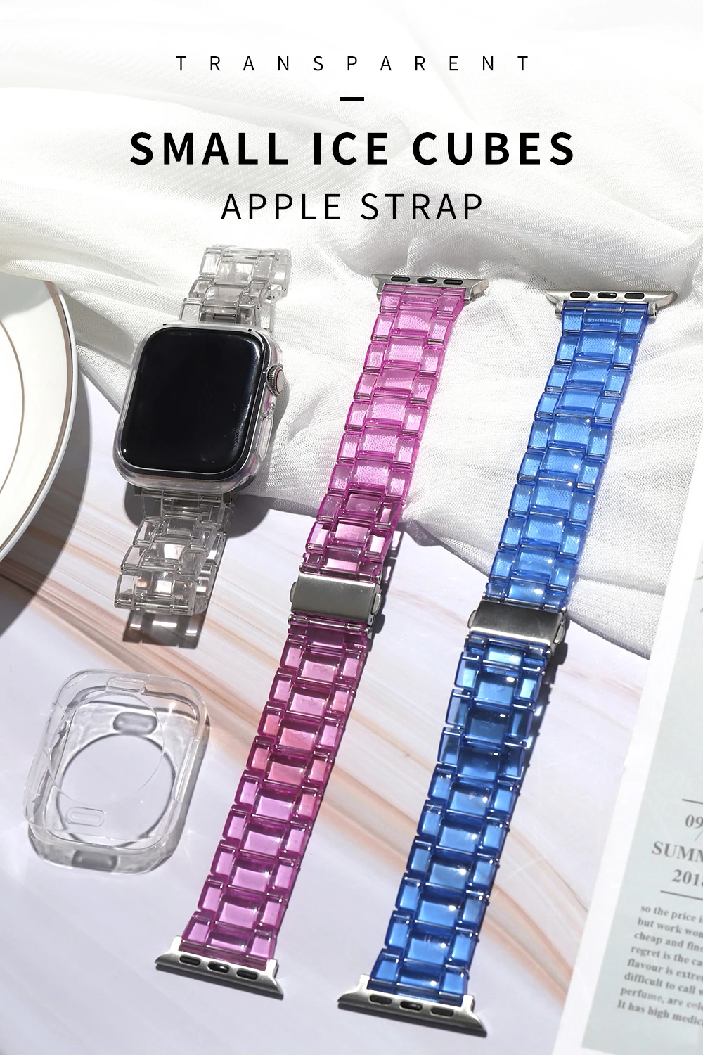 Newest Strap for Apple Watch Band Series SE 7 6543 Transparent for Iwatch bracelet 38 41 45 40mm 42mm 44mm Watchband accessories