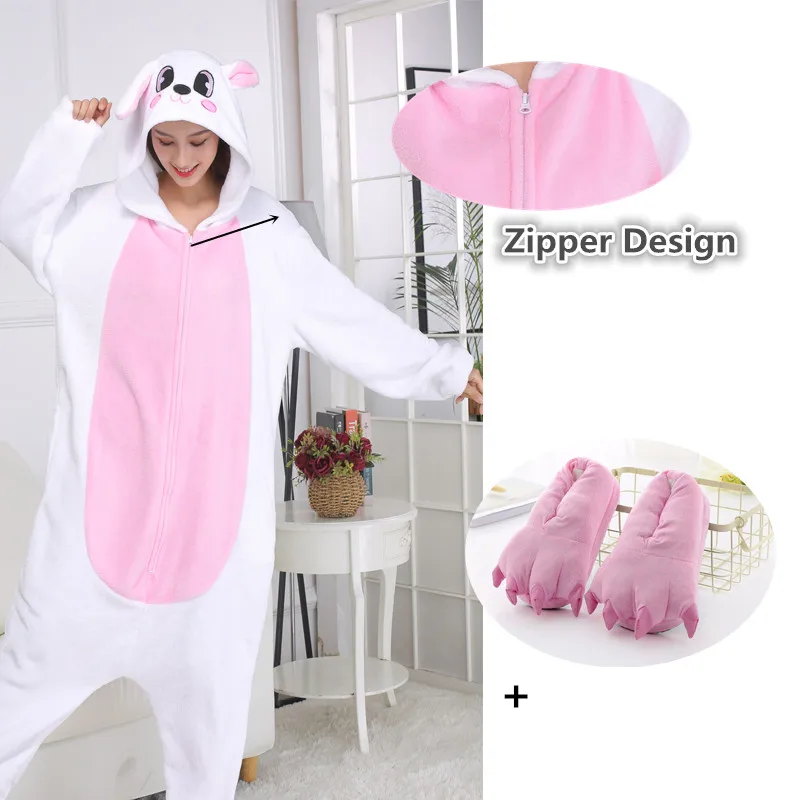 Kigurumi/женская пижама с кроликом розовая рисунком кролика вечерние комбинезоны