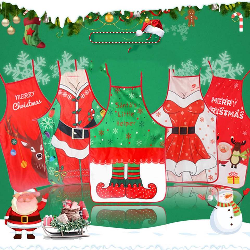 Tronzo новогодний фартук с цветной печатью на талии платье с героями мультфильмов Пара Сексуальные костюмы Рождественские украшения для дома год Navidad