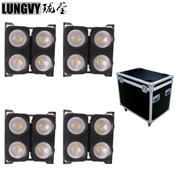 

Free Shipping 4pcs/lot With Flight Case 4x100W COB 4 Eyes LED White Color Blinder Light Led Audience Light Matrix Pixel COB Lamp