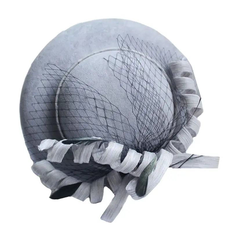GY Для женщин, вуалетки, Pillbox Hat, бархат, кружево, жаккард, мини, перо, топ, кепка, коктейль, чай, вечерние, сетка, лента, заколка для волос, банкетный костюм - Цвет: GY