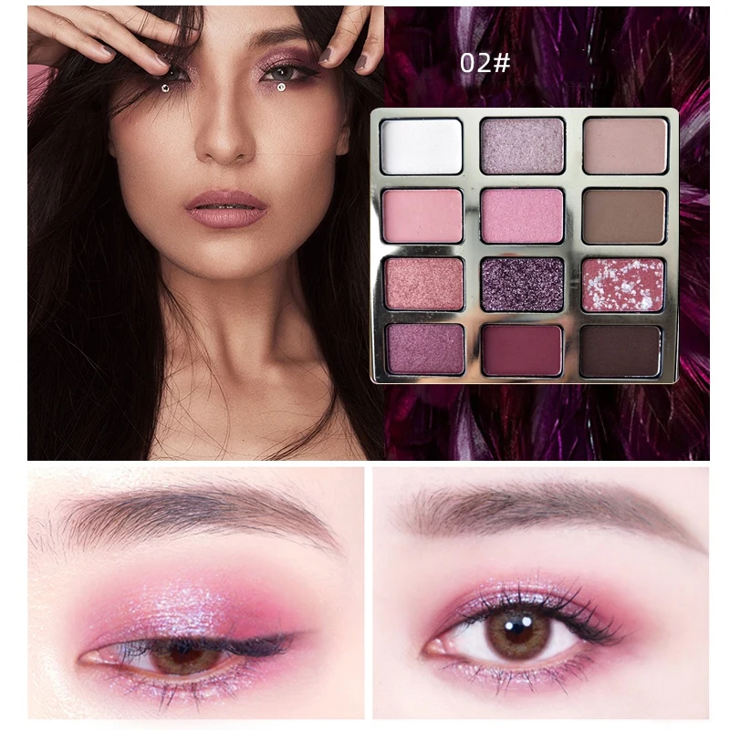 12 цветов Shimmer Matte Smudge-proof стойкие тени для век Colorfast косметика для глаз Палитра 20 г