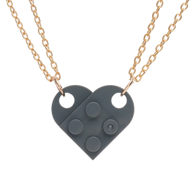 Heart Brick Pendant Necklace 