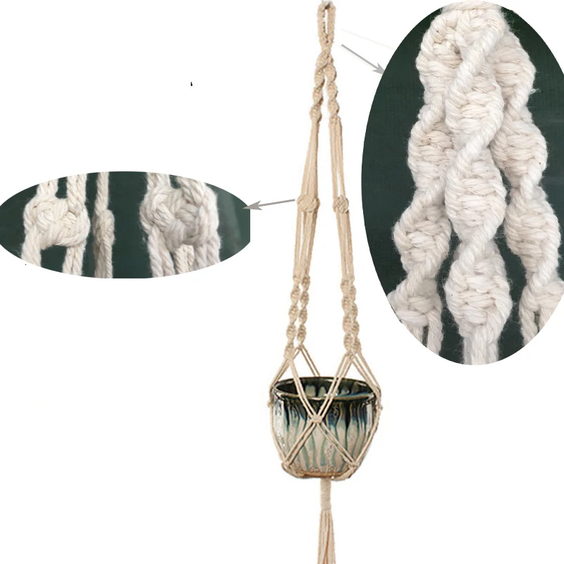 Hot sales handmade macrame plant hanger flower /pot hanger for wall decoration countyard garden