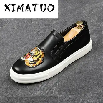 

Brand New Arrival Men Fashion Loafers Print Tiger Embroidery Wedding Shoes Moccasins Male Homecoming Men Sneakers