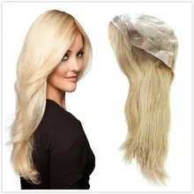 Hstonir медицинский парик французский кружевной передний нескользящий мягкий силиконовый верх поликожа европейские волосы remy с эластичной сеткой G038