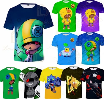 

Leon Shooter Kids T-shirt Leon Shooting Game Spike 3D Print Tshirt Tops Boys Girls Cartoon Star Shirt Tops Teen Clothes