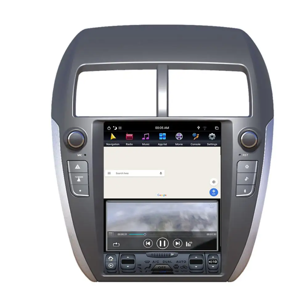 Android 9,0 Tesla вертикальный экран Автомобильный плеер gps навигация для Mitsubishi ASX 2010- аудио плеер 10,4 дюймов