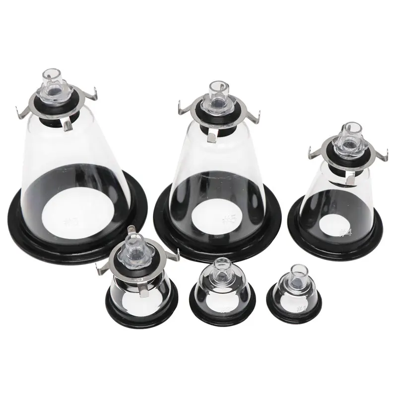 Canack-mascarilla de oxígeno para uso veterinario, máscara para la cara de Animal con anillo PP de acero inoxidable