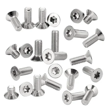 

50Pcs Torx Wood Screws M2 M2.5 M3 M4 3-30mm Stainless Steel 304 Hex Countersunk Screw Flat Head Screw Bolt Household Tool