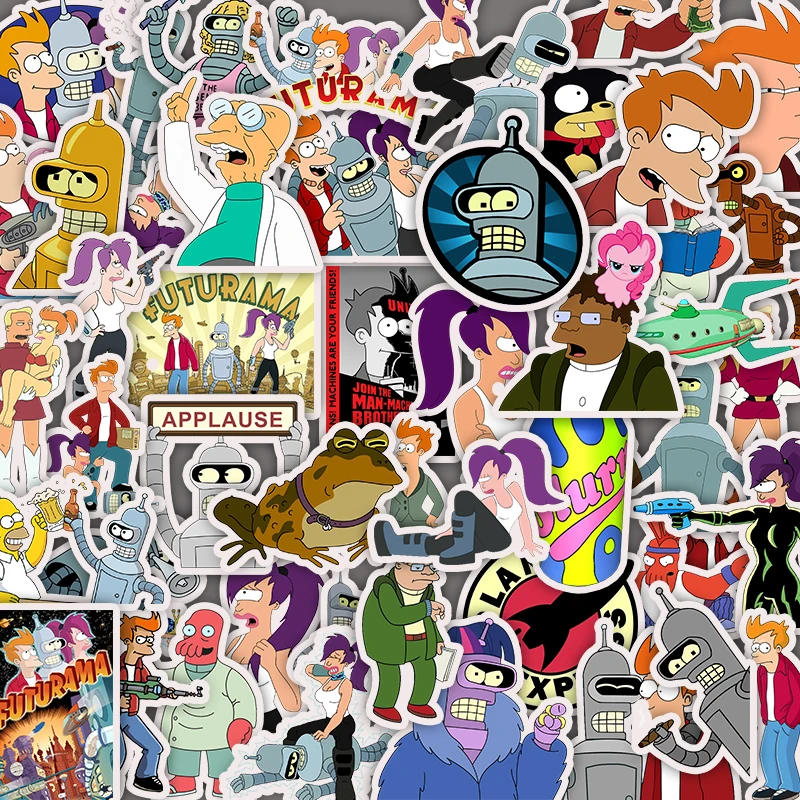 

50pcs Futurama funny decals kid toys stickers DIY waterproof stickers suitcase phone computer skateboard guitar refrigerator