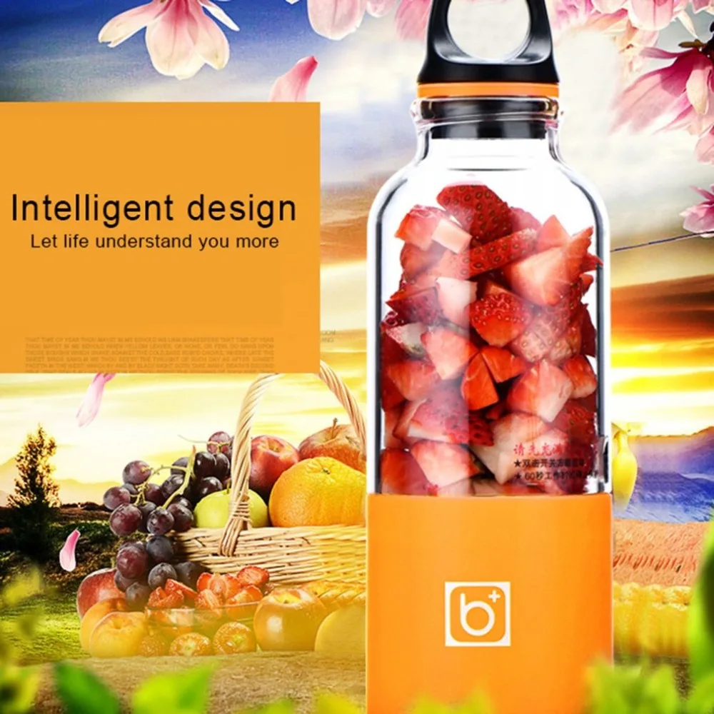 500ML Portable Electric Juicer Cup USB Rechargeable Automatic Vegetables Fruit Juice Maker Bottle Juice Extractor Blender Mixer