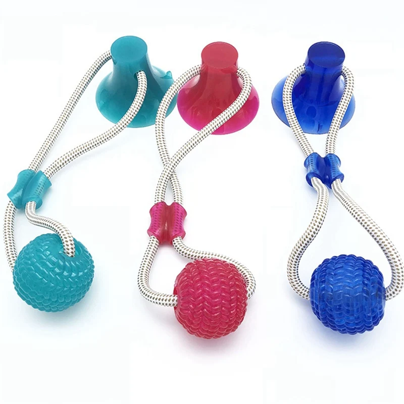 

Pet Supplies Self-playing Rubber Ball Interactive Molar Chew Toy Teeth Cleaning Elasticity Soft Puppy Suction Cup Dog Biting Toy