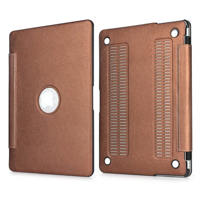 Чехол из искусственной кожи чехол для Apple mac book Air 11,6 12 13,3 Pro retina 13 15 чехол для ноутбука Macbook pro 13 Touch bar A1706 A1707 - Цвет: brown