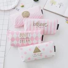 New Kawaii Cosmetic Bag Case Canvas School Supplies Stationery Gift Make Up Organizer Bag Portable for Travel Carteras Feminina