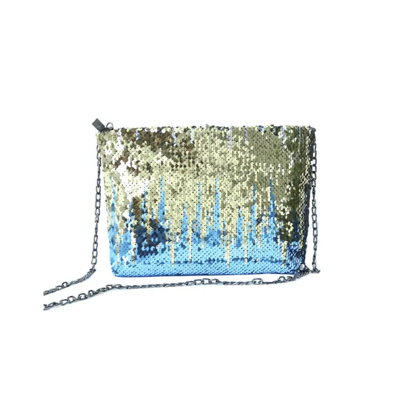 Gold blue Сумка на цепочке, диагональный квадрат, Глянцевая сумка для хранения, косметичка, вечерняя сумочка - Цвет: Gold blue