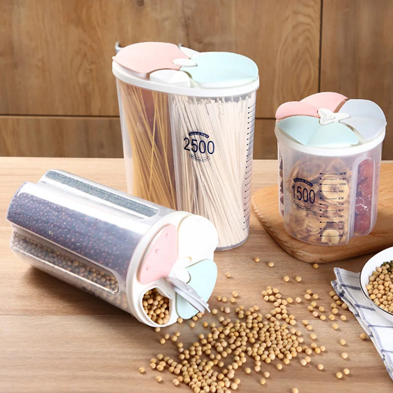 

Healthy Containers Cereal Grain Dry Food Storage Tank Transparent Cover Plastic Case WHShopping