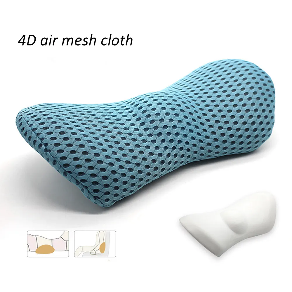 4D сетчатая подушка для кровати, для сна, поясничная поддержка, подушка для боковых спальных мест, для беременных, для снятия боли в тазобедренной кости, для поясничного кресла, Автомобильная подушка для спины - Цвет: Blue