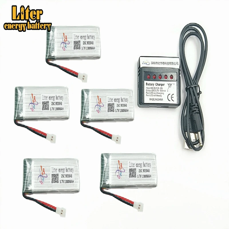 1300mAh 3 7 V 903048 25c LiPo батарея + USB вилка AC зарядное устройство forX5SW X5SC X5 X5C RC Дрон