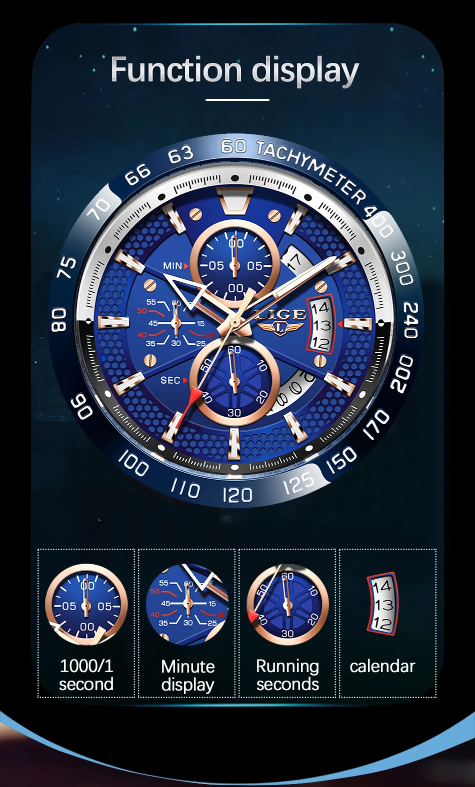 LIGE 8929 Men Quartz Watch description image 5
