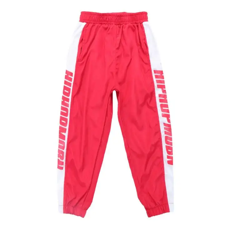red pants Весенне-осенняя подростковая одежда для мальчиков, детские танцевальные костюмы в стиле хип-хоп, топ и спортивные штаны, спортивный комплект, 3, 4, 6, От 8 до 14 лет - Цвет: red pants