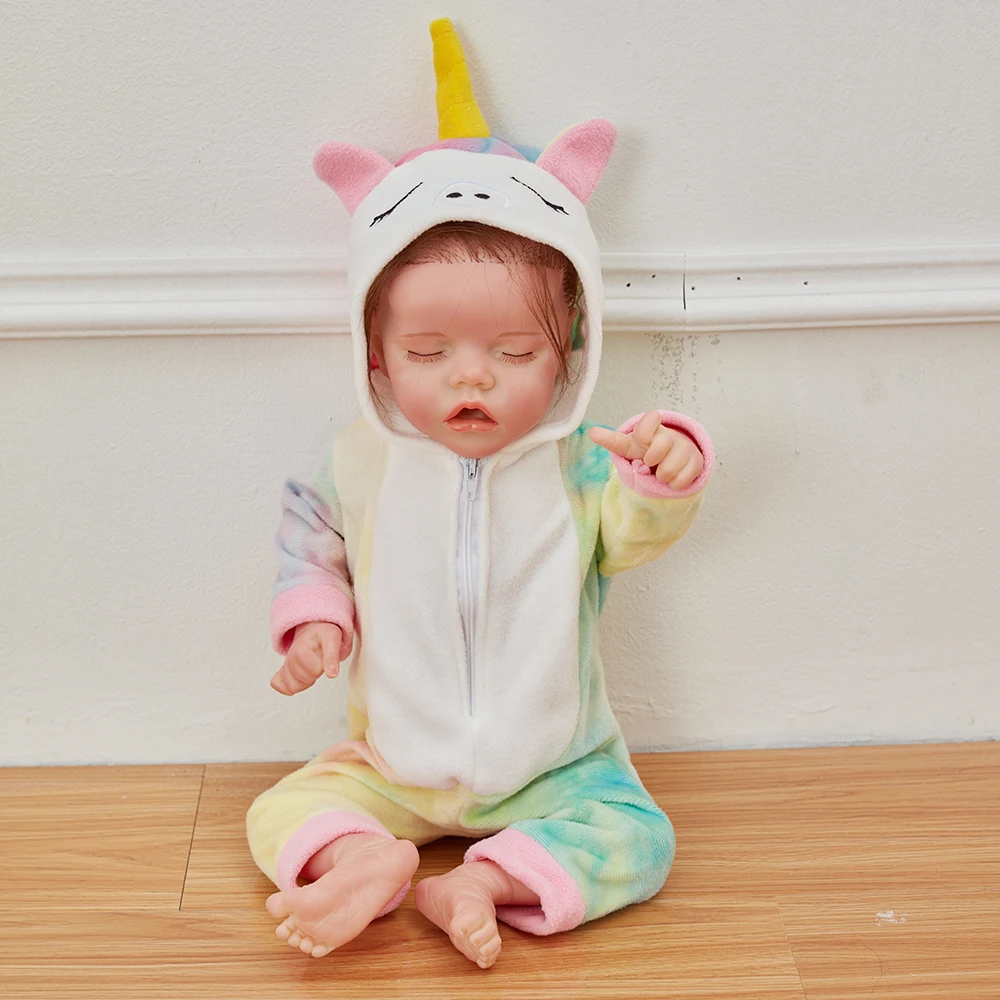 

17inches Silicone Body Lifelike Bebe Reborn Dolls For Children Birthday Gift Toy