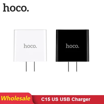 

HOCO C15 10 pcs/Lots Wholesale USB Charger For iPhone 11 Xs Max US Plug Wall Charger Adapter for Samsung Xiaomi Huawei