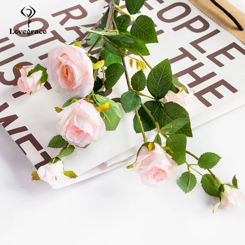 Искусственный чай Роза Flore DIY вечерние украшения Винтаж шелк искусственный Flore маленькая Роза Свадьба Искусственный цветок ветка фестиваль домашний декор