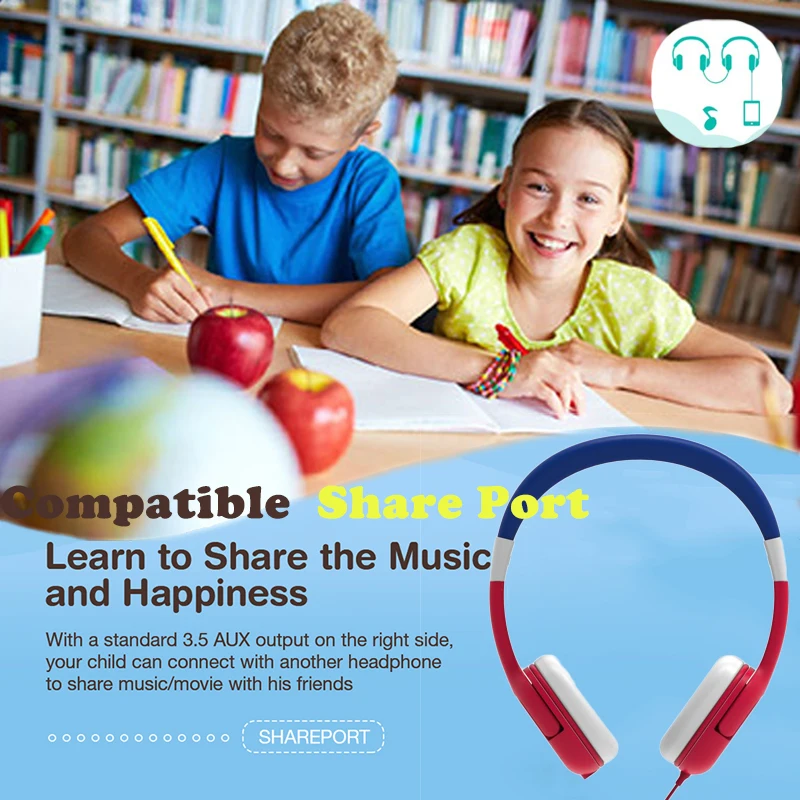 JINSERTA Kids Headphones Safely Children Headphone 85 93dB Child Safe Volume Headset for Mobile Phone PC with 3 5mm Jack