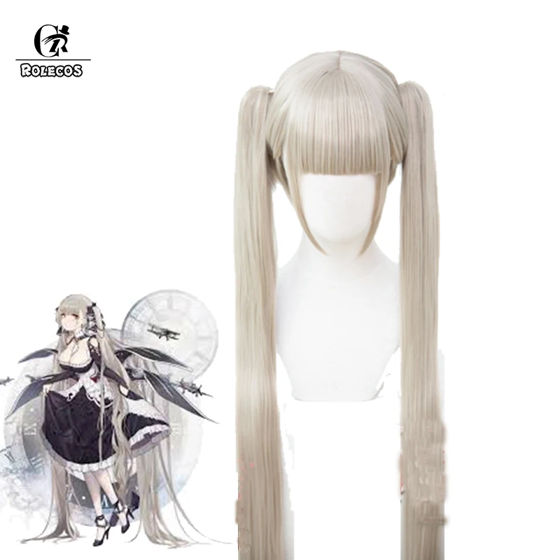 

ROLECOS Game Azur Lane Cosplay Hair HMS Formidable Cosplay 140cm Long Brown Cosplay Headwear Synthetic Hair