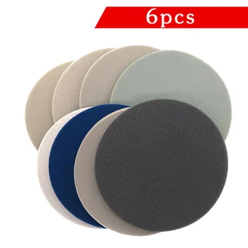

6pcs Back Velvet Sponge Sandpaper Disc Abrasive 300—3000 Sanding Tools 5 Inch And Woodwork, Metal, Automobile,Adhesive Plate
